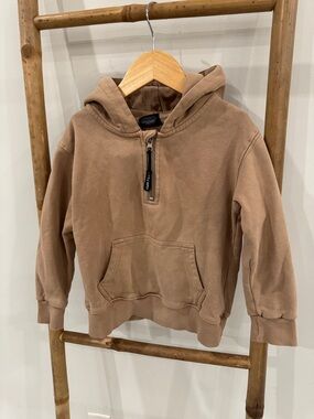 Little Bipsy Taupe Half-Zip Hoodie